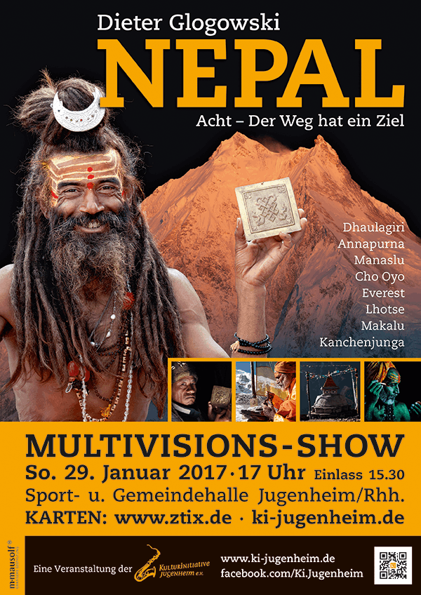Multivisions-Show ”Nepal“ Plakat für Ki Jugenheim