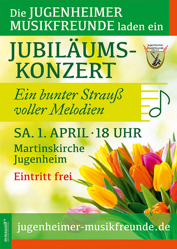 Jubiläumskonzert Plakat für Musikfreunde Jugenheim